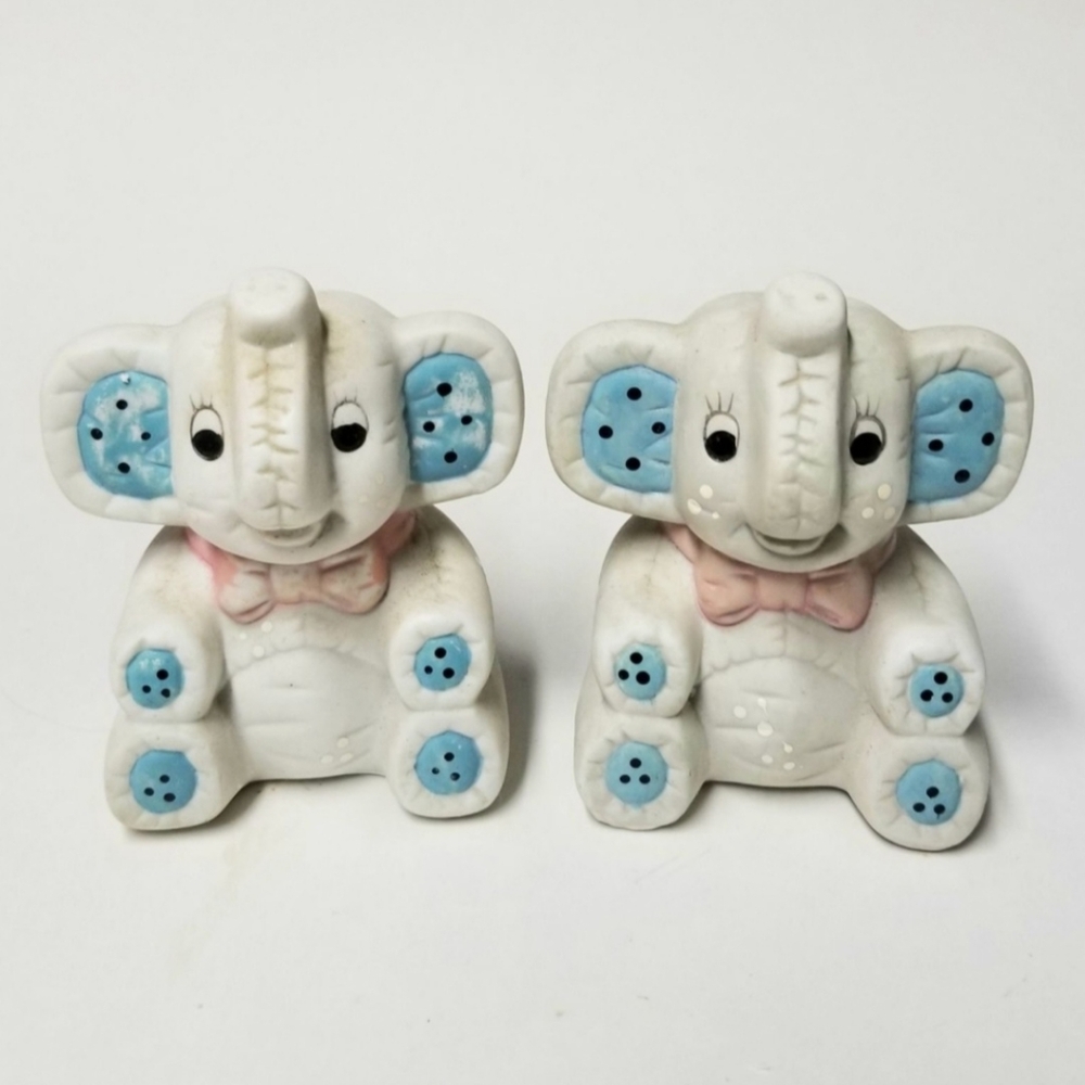 Vintage Baby Elephant Salt and Pepper Shakers